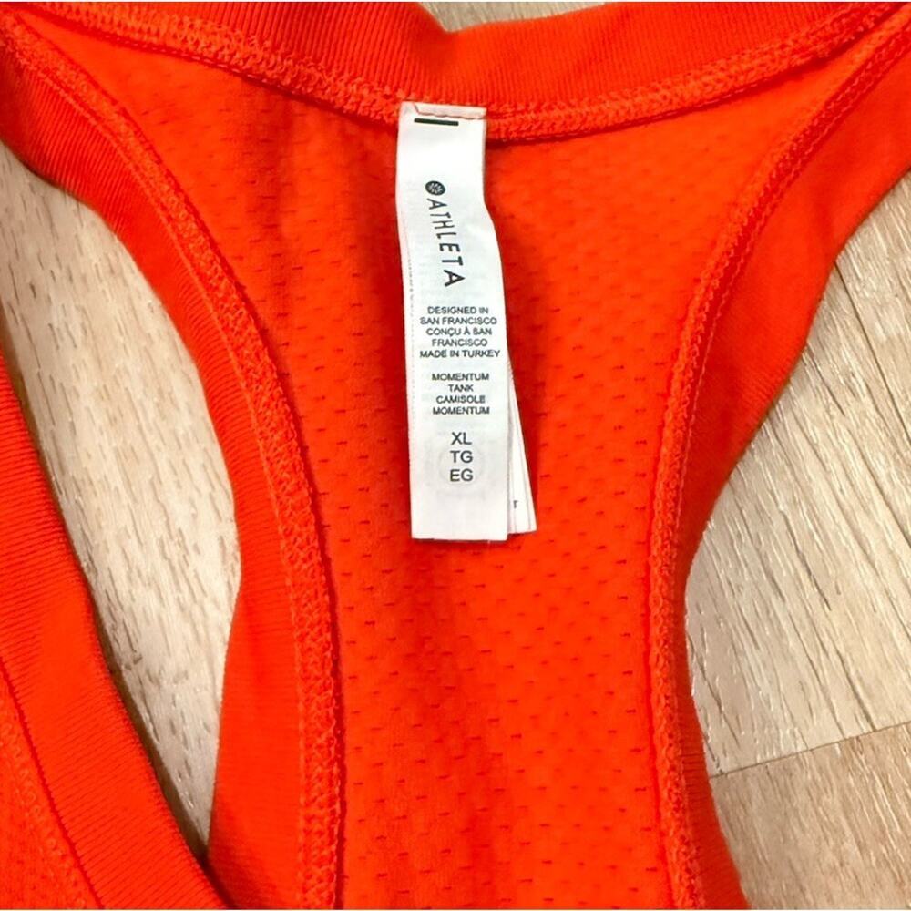 Athleta Momentum Seamless Tank Top Women's XL Poppy Red Orange Running Racerback - Picture 6 of 8
